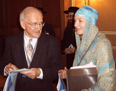 Robert Faurisson at the Tehran conference with Lady Michele Renouf