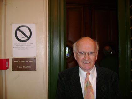 Prof Robert Faurisson outside the Paris courtroom