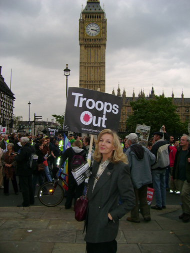 Lady Renouf was interviewed in front of the Houses of Parliament by German station NDR